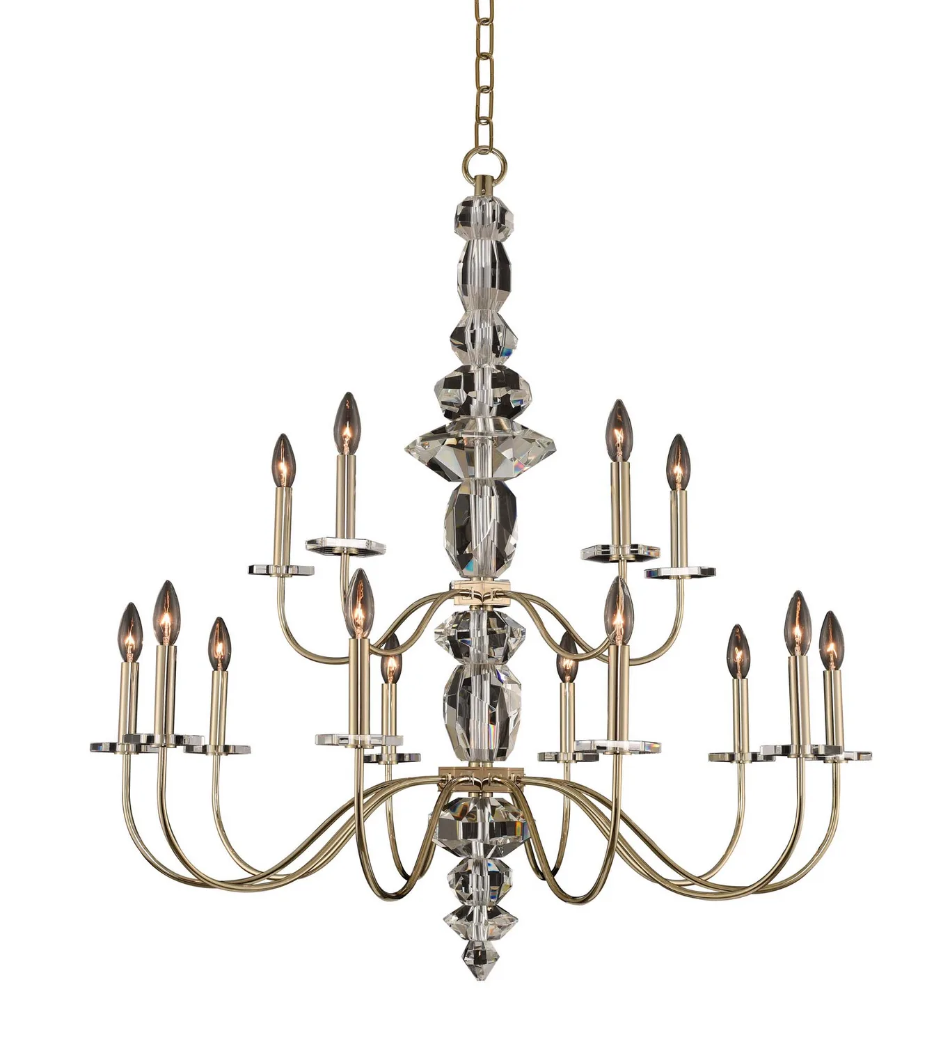 Bolivar 15 Light Chandelier in Champagne Gold