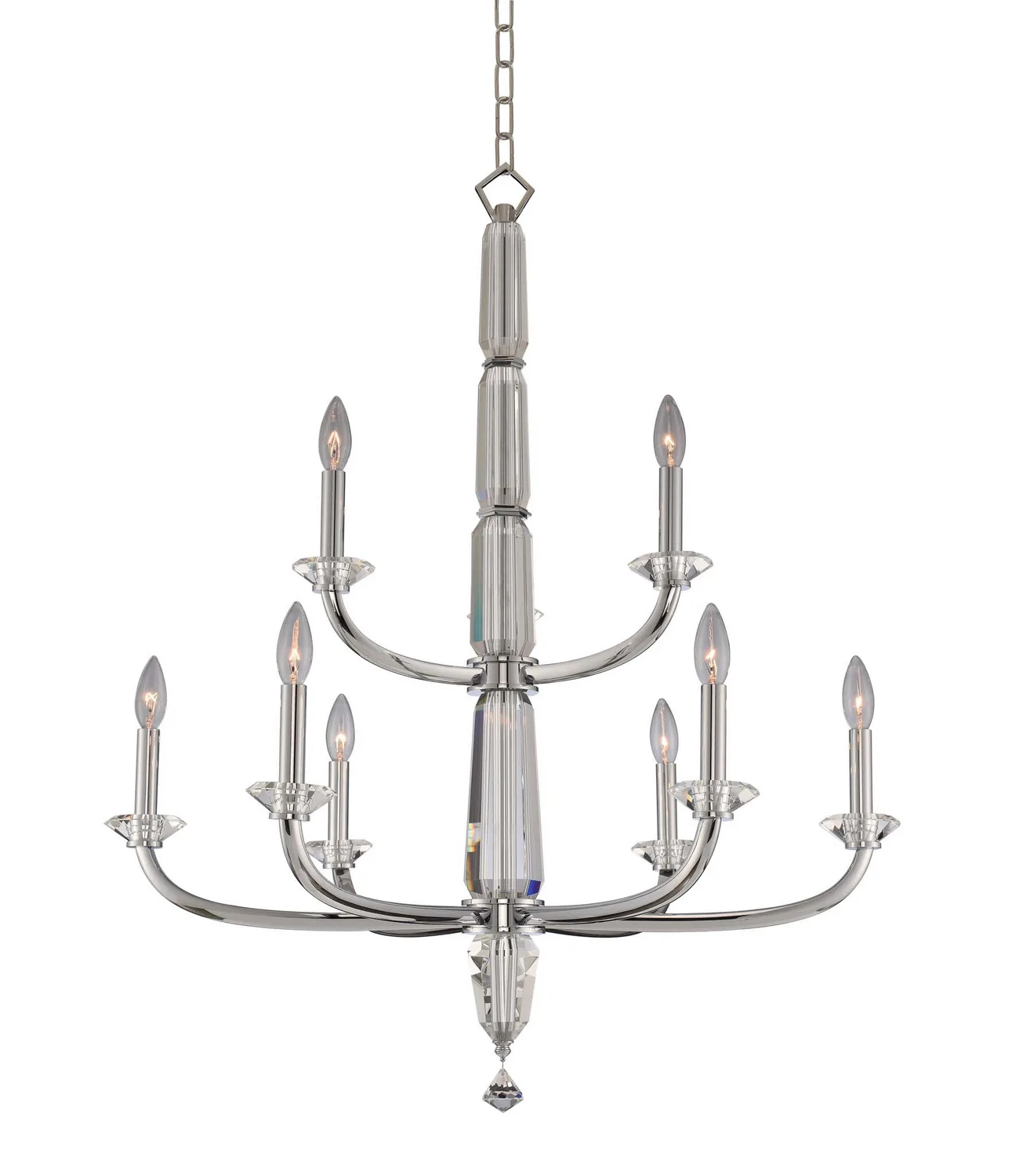 Palermo Nine Light Chandelier in Chrome