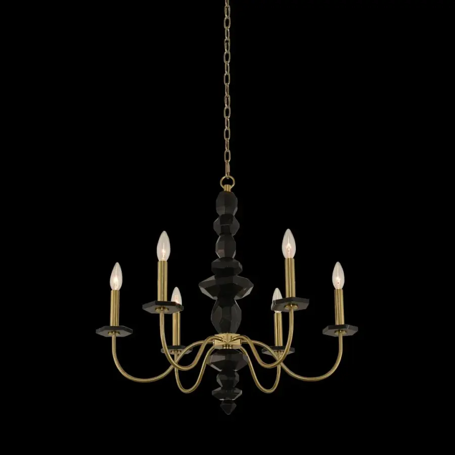 Piedra 6-Light Chandelier in Champagne Gold