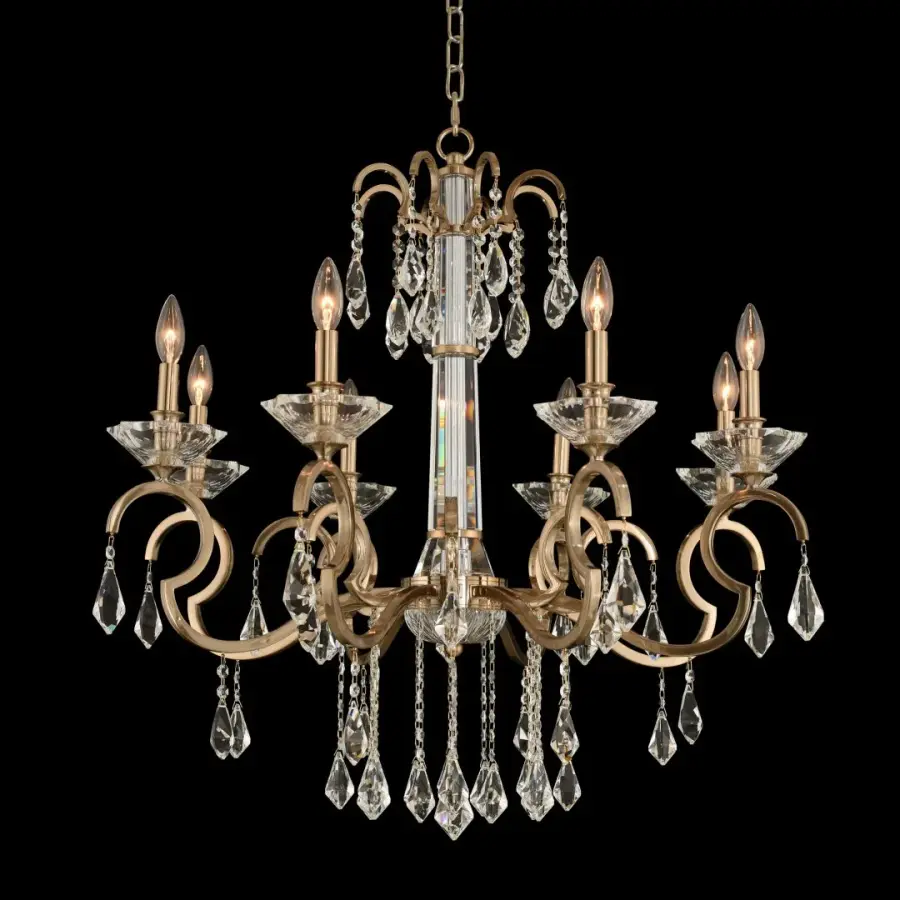 Valencia 8-Light Chandelier in Brushed Champagne Gold