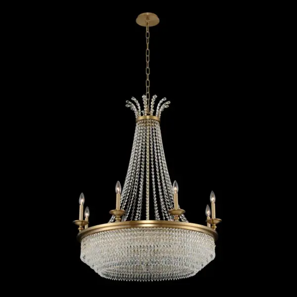 Tavo 8-Light Crystal Chandelier in Winter Brass