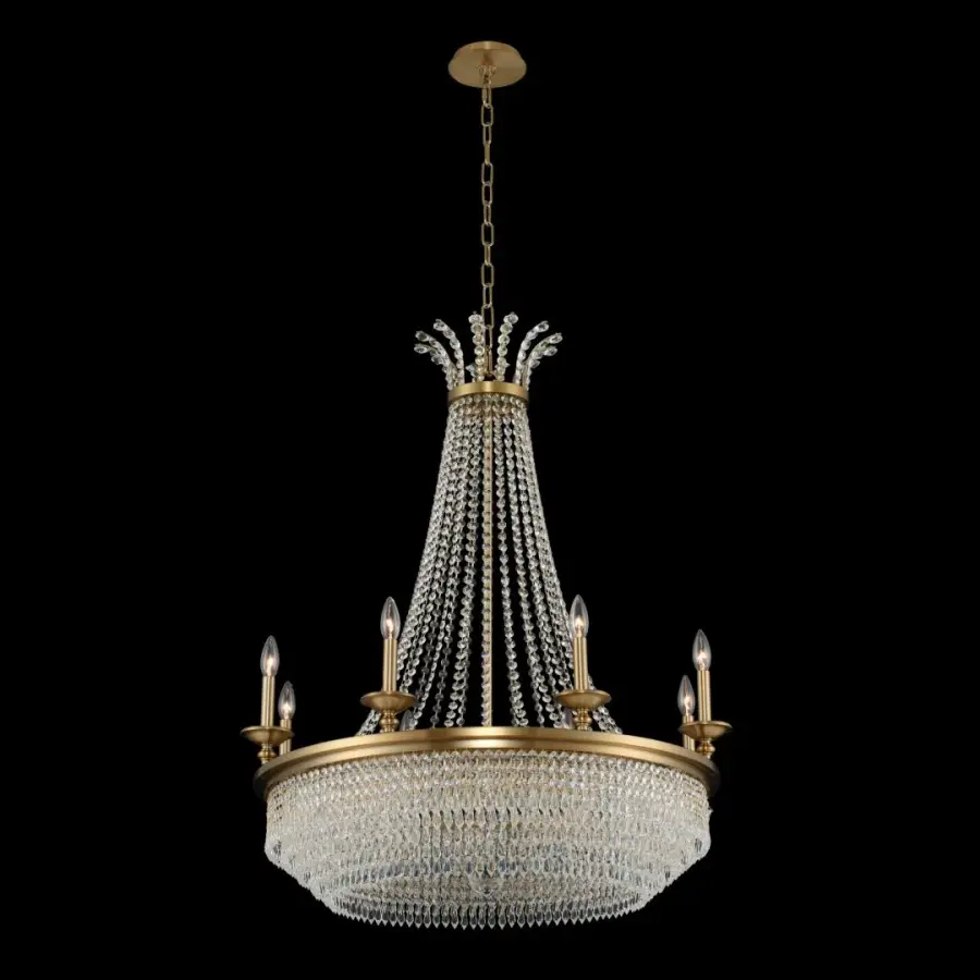 Tavo 8-Light Crystal Chandelier in Winter Brass