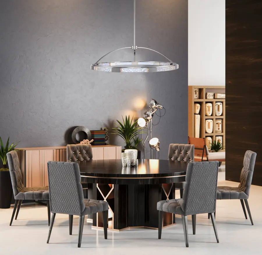 Athena 32" LED Pendant in Antique Gold - Image 2