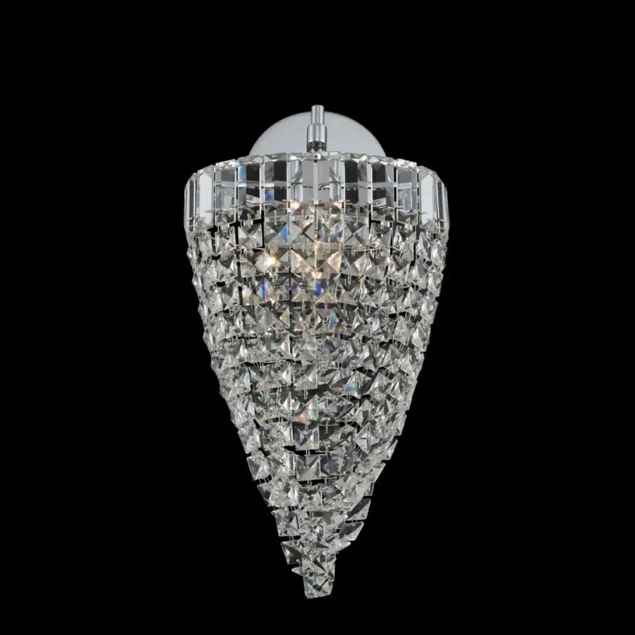 Mira 1-Light Crystal Wall Sconce in Polished Chrome