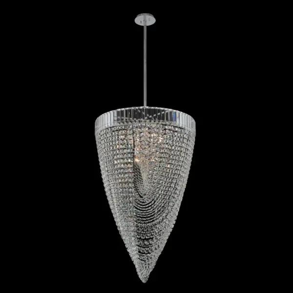 The Mira 26" Foyer Pendant brings dramatic sophistication with cascading Firenze Crystal strands in a sweeping silhouette. Perfect for grand entryways and high-ceiling spaces, this statement piece combines timeless glamour with contemporary polish.