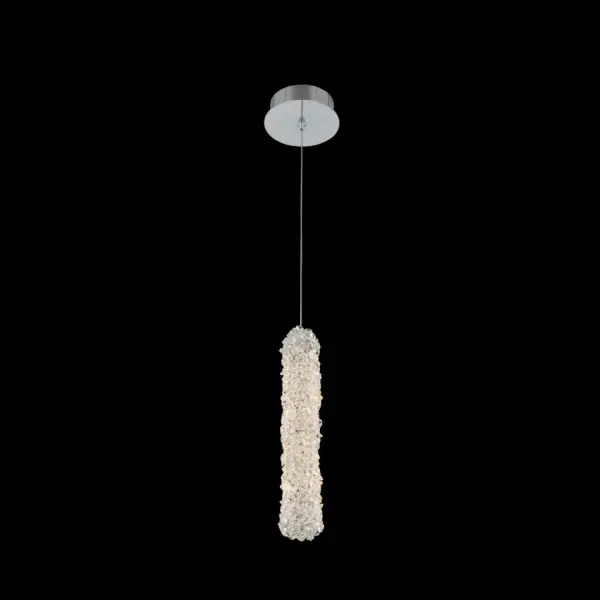 The Lina Mini Pendant wraps delicate Firenze crystal strands around a simple silhouette for understated glamour. At 14" tall and just 2" wide, it delivers beautiful ambient glow ideal for smaller spaces. Arrives fully dressed and ready to install.
