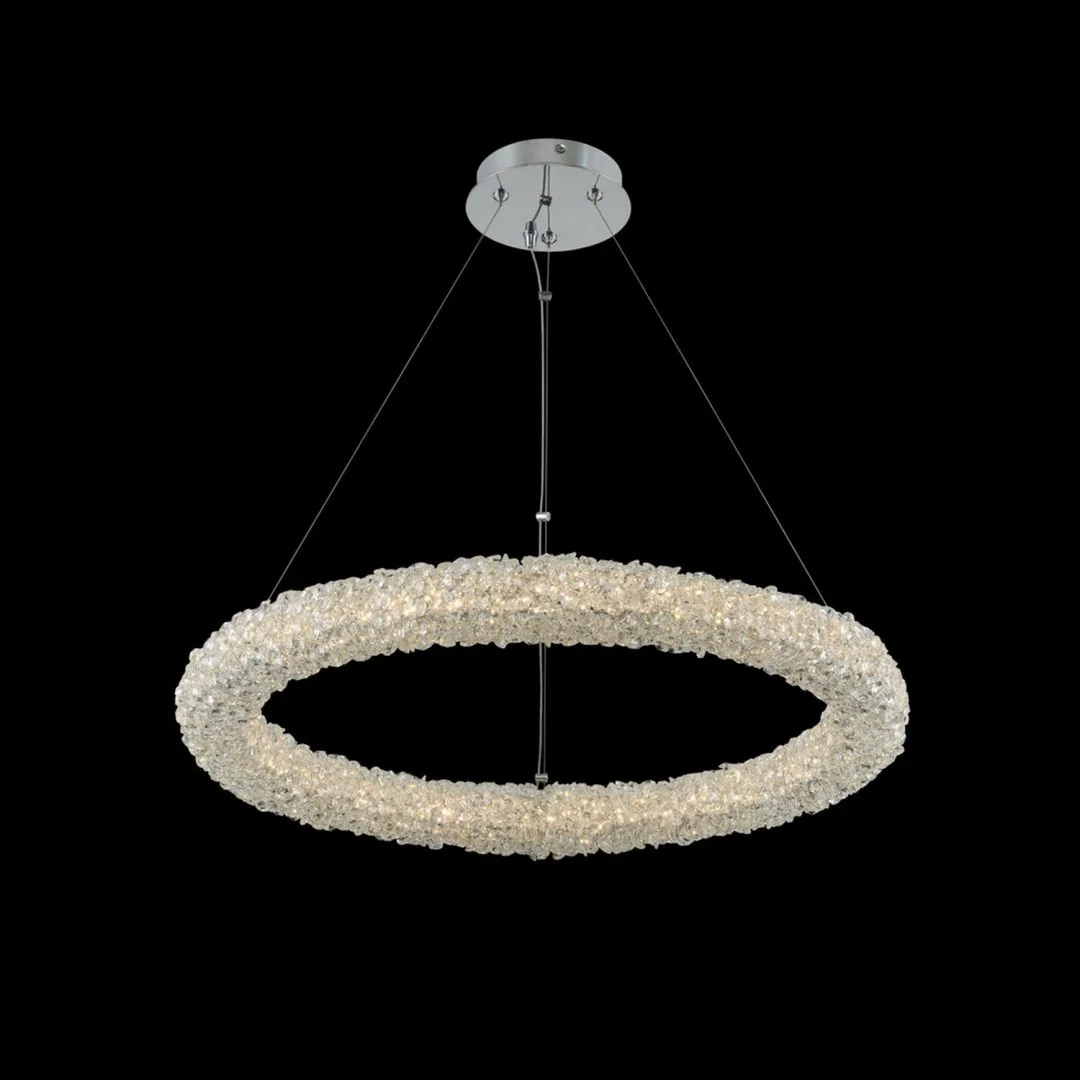 Lina 26" LED Pendant in Polished Chrome with Firenze Crystal