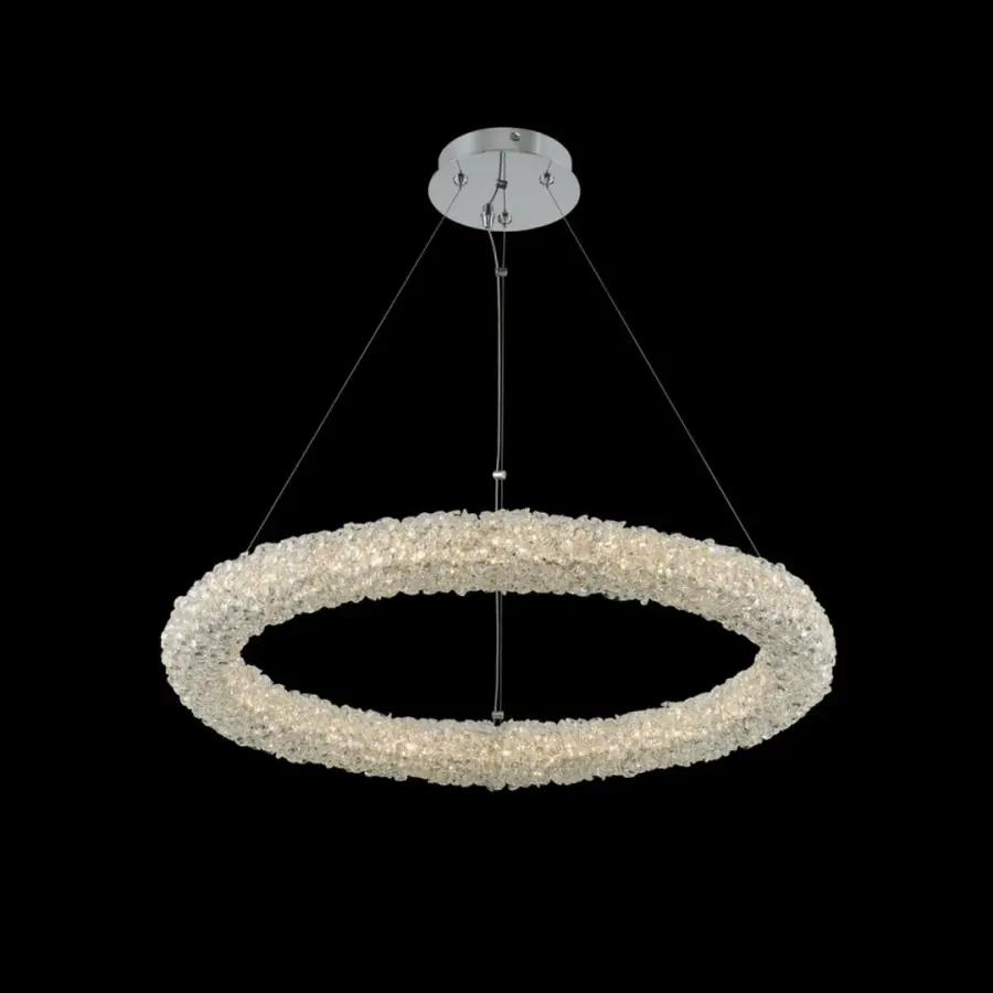 Lina 26" LED Pendant in Polished Chrome with Firenze Crystal