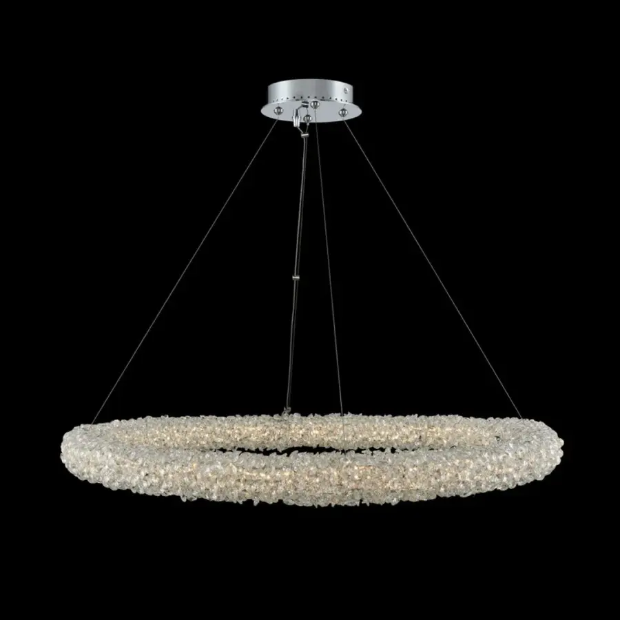 Lina 32" LED Pendant in Polished Chrome with Firenze Crystal