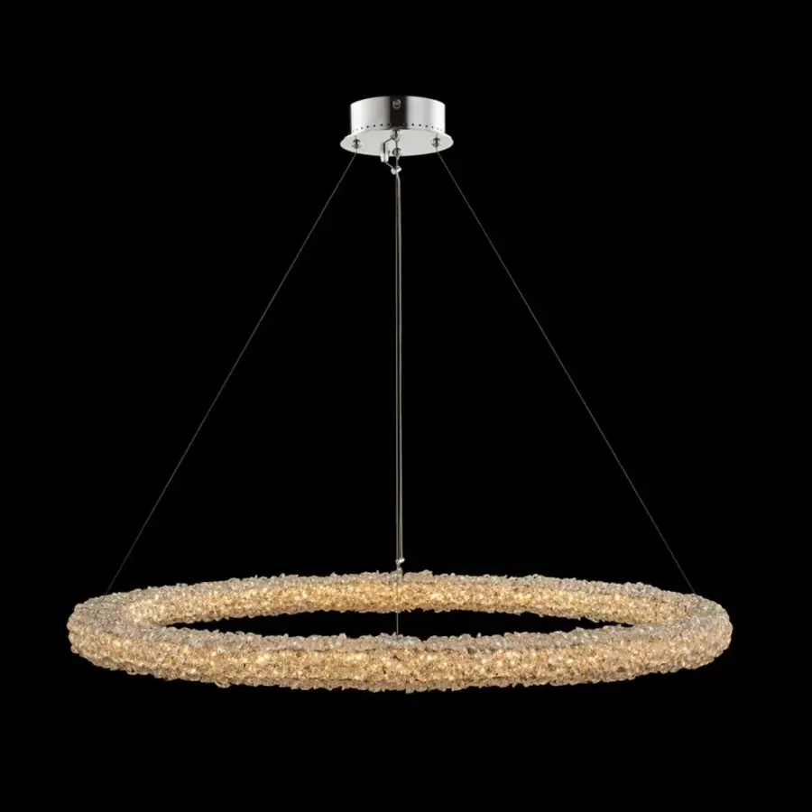Lina 38" LED Crystal Pendant in Polished Chrome