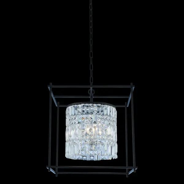 Joni 19" Square Dining Pendant in Matte Black