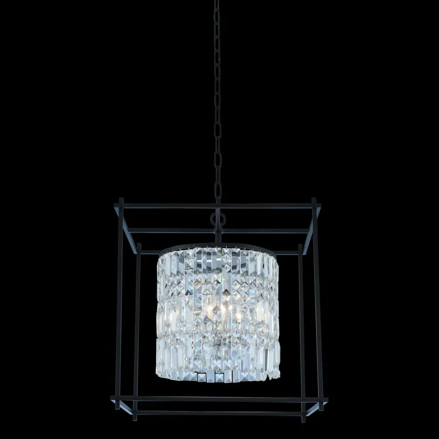 Joni 19" Square Dining Pendant in Matte Black