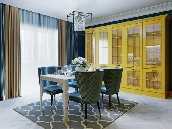 The Joni pendant combines modern minimalism with luxury through its Firenze crystal center and matte black finish. At 19 inches square, it's perfectly sized for dining spaces while offering dramatic visual impact. - alternate view