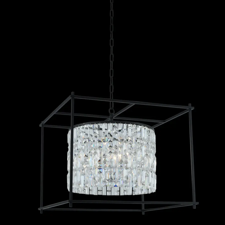Joni 24" Square Dining Pendant in Matte Black