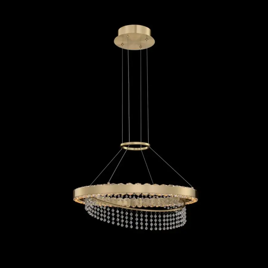 Saturno 20" LED Pendant in Brushed Brass