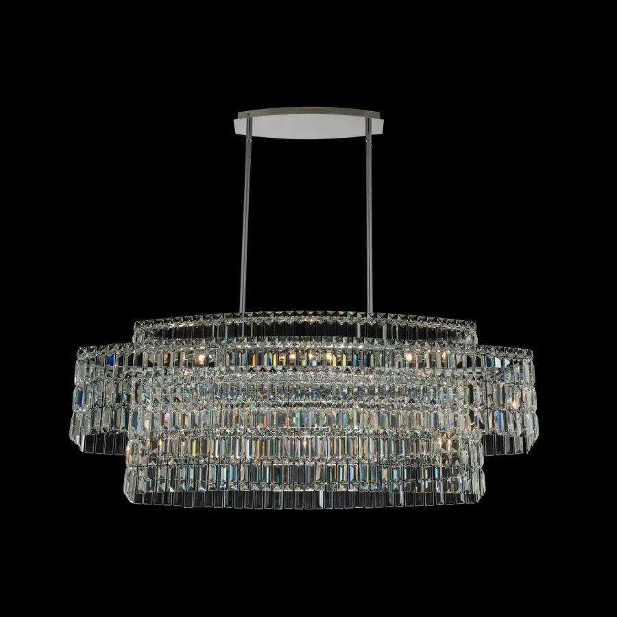 Livelli 44" Linear Crystal Island Pendant
