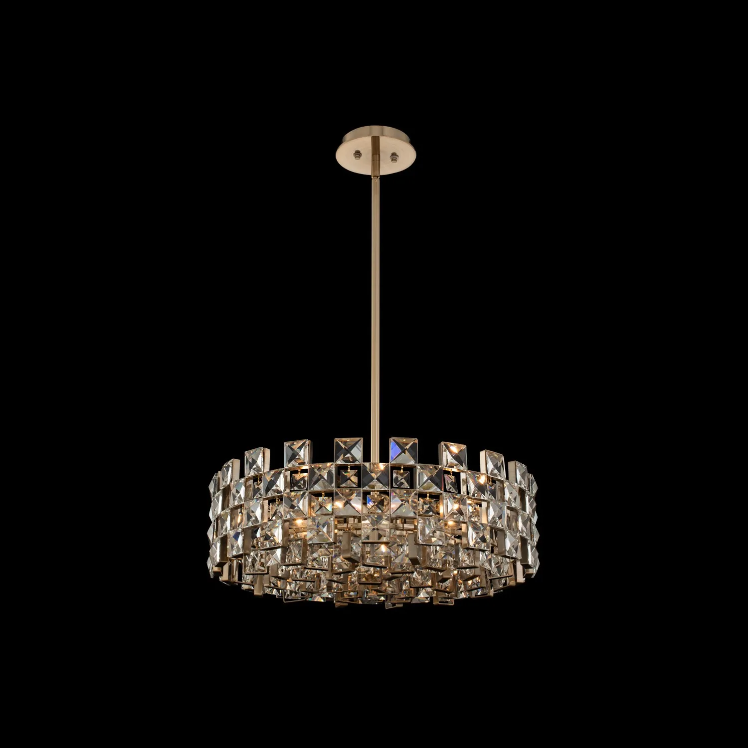 Piazze 29" Crystal Pendant in Brushed Champagne Gold