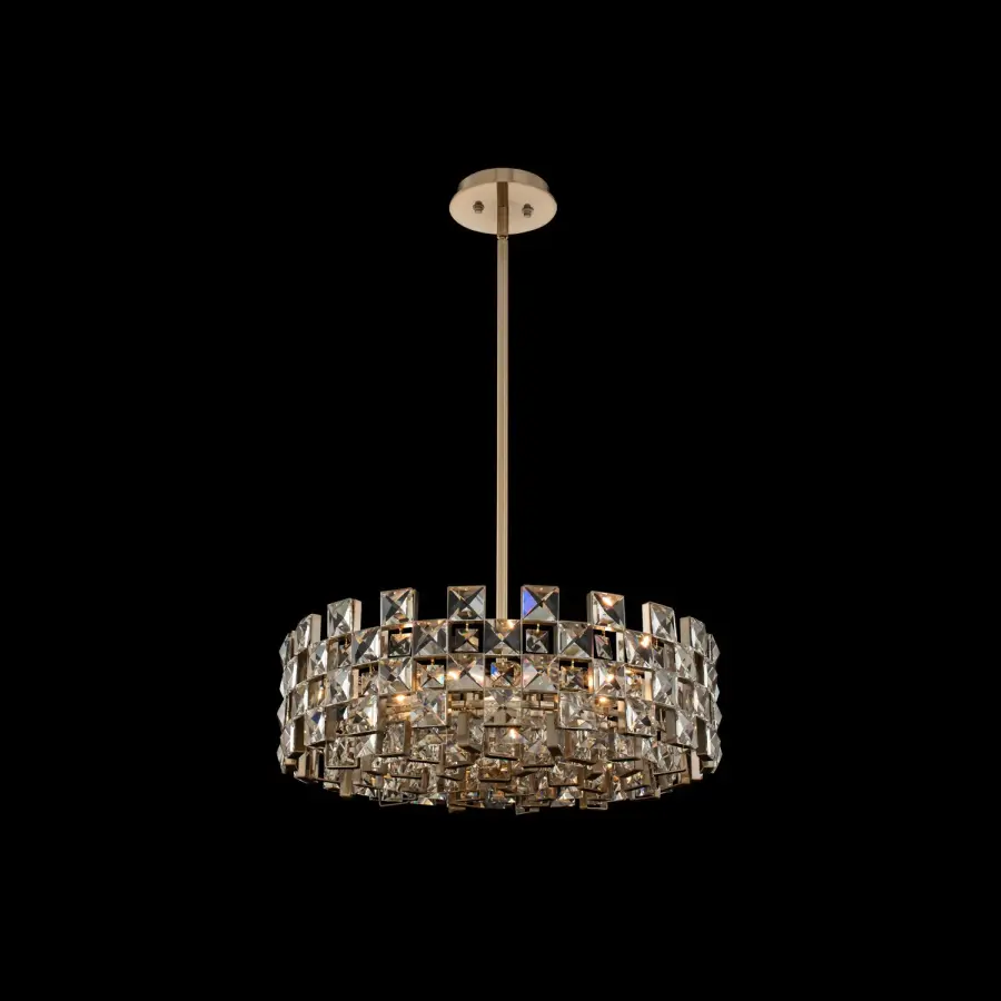 Piazze 29" Crystal Pendant in Brushed Champagne Gold