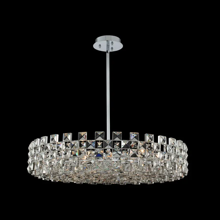 Piazze 35" Crystal Pendant in Polished Chrome
