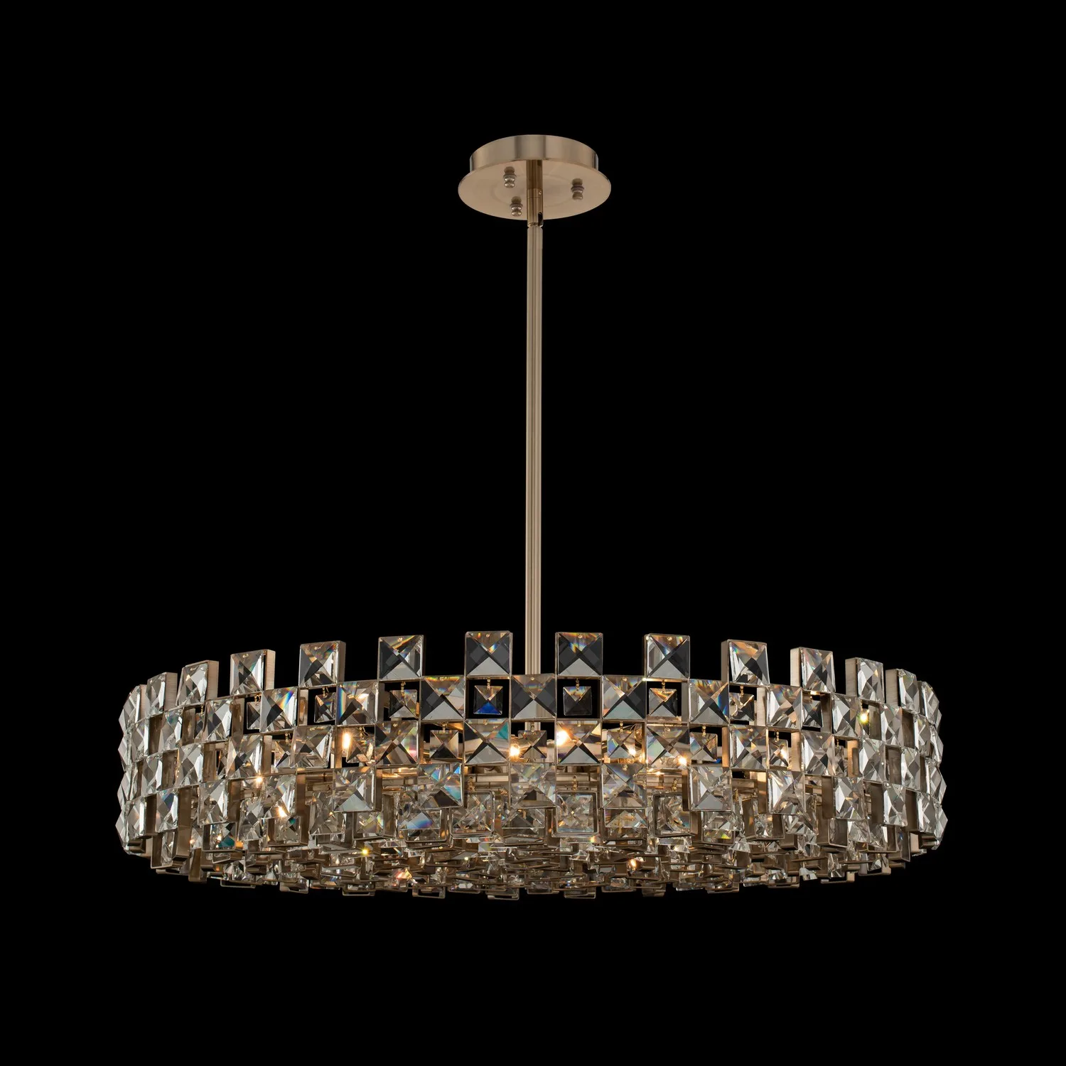 Piazze 35" Crystal Pendant in Brushed Champagne Gold