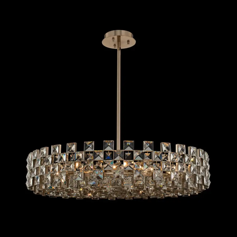 Piazze 35" Crystal Pendant in Brushed Champagne Gold - Image 1