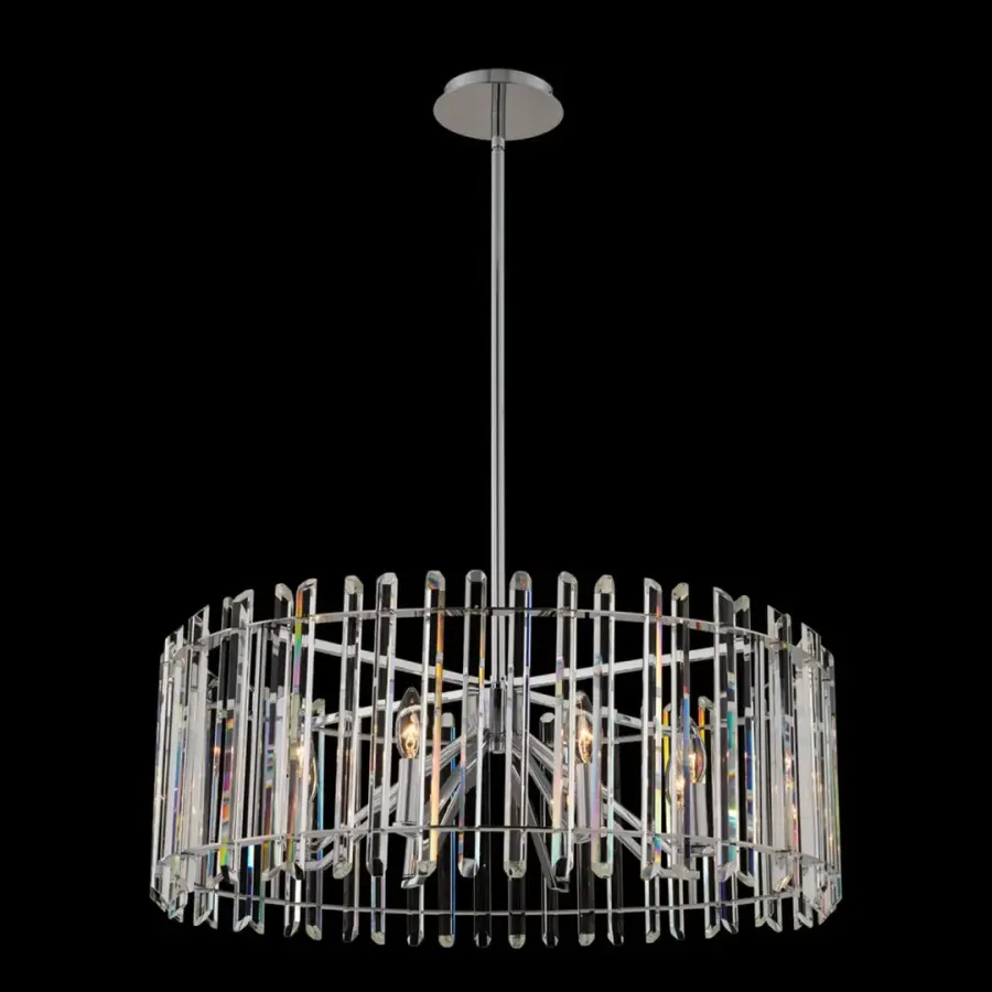 Viano 17" Crystal Pendant in Polished Chrome