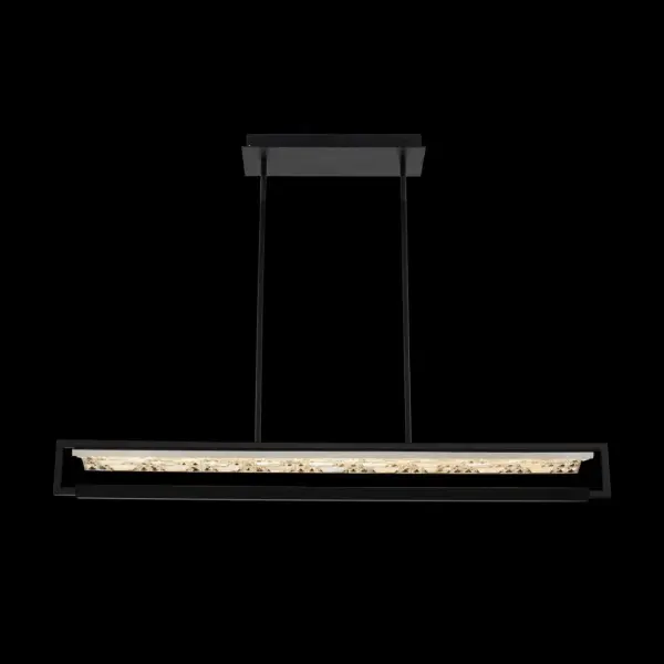 The Capuccio combines modern sophistication with brilliant crystal sparkle. Its 47-inch linear design features faceted LED crystal elements in a sleek Matte Black and Chrome finish, creating dramatic illumination perfect for kitchen islands and dining tables.