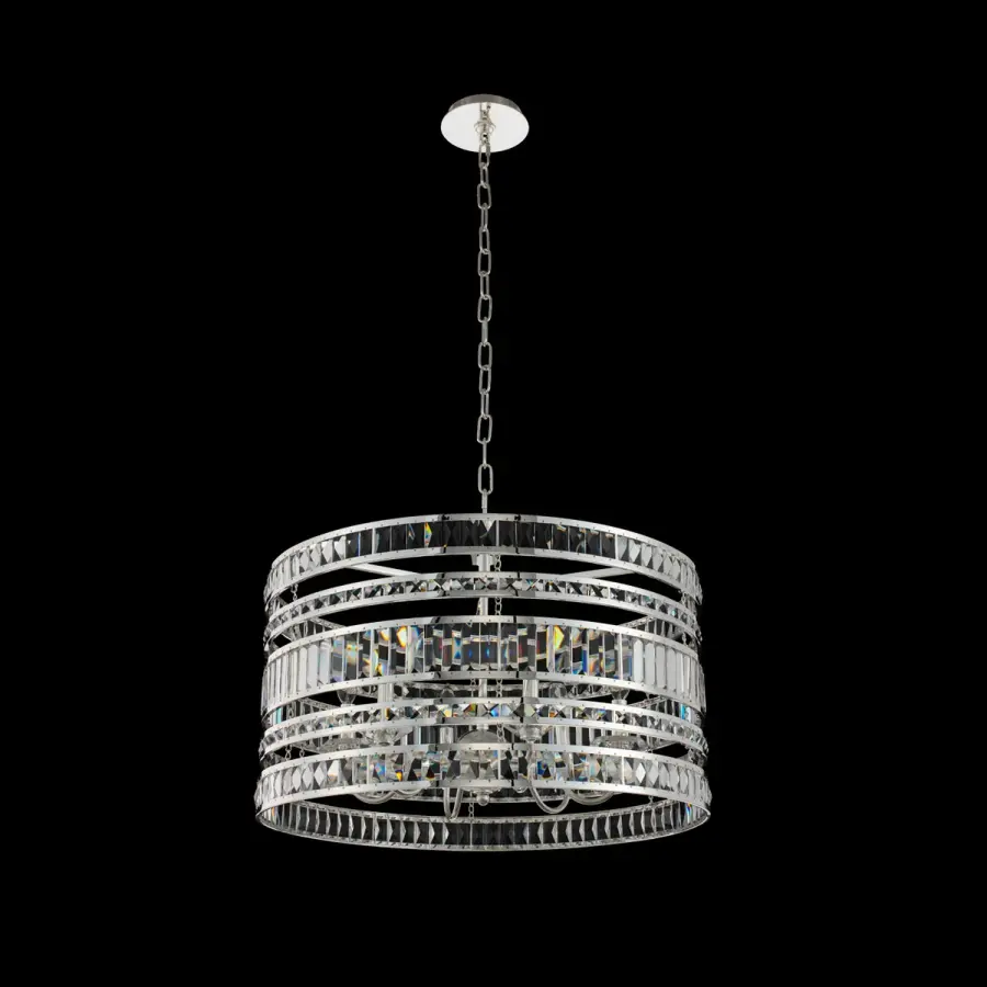 Strato 26" Crystal Pendant in Polished Silver - Image 2