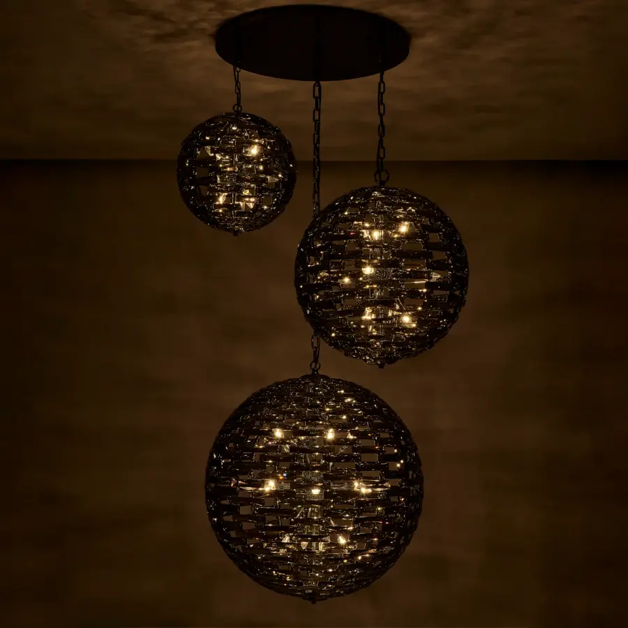 Alta 3 Orb Crystal Pendant Light - Image 4