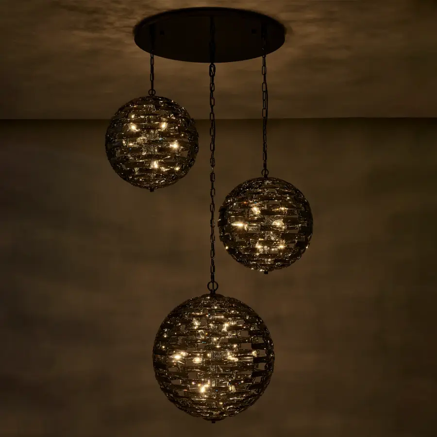 Alta 3 Orb Crystal Pendant Light - Image 3