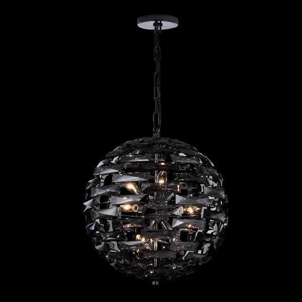 Alta 18" Crystal Orb Pendant in Black Nickel - Image 1