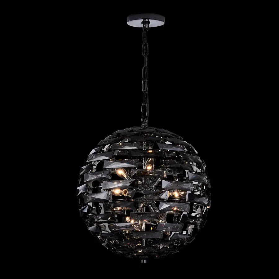 Alta 18" Crystal Orb Pendant in Black Nickel - Image 1