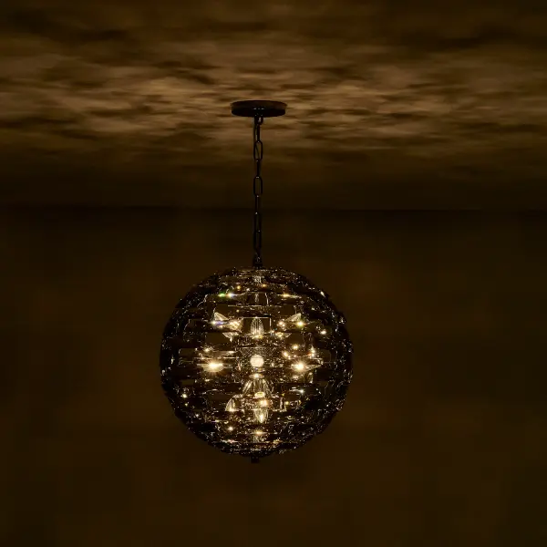 Alta 18" Crystal Orb Pendant in Black Nickel - Image 5