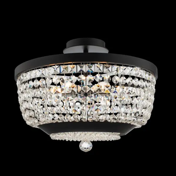 Terzo 18" Semi Flush Mount in Matte Black
