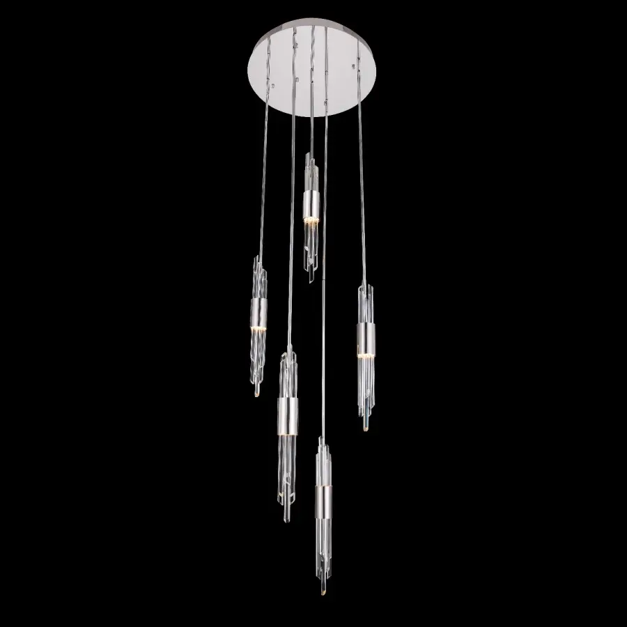 Lucca 5-Light Multi Drop Pendant in Polished Chrome