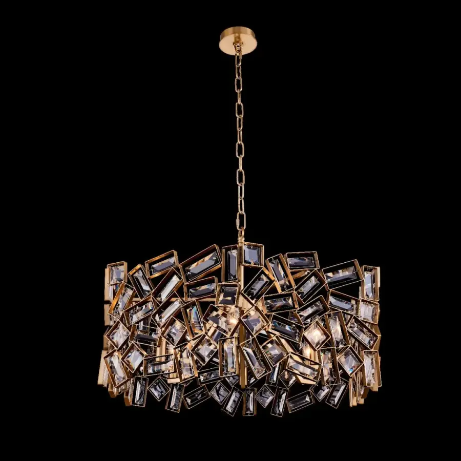 Inclanata 28" Crystal Pendant in Winter Brass