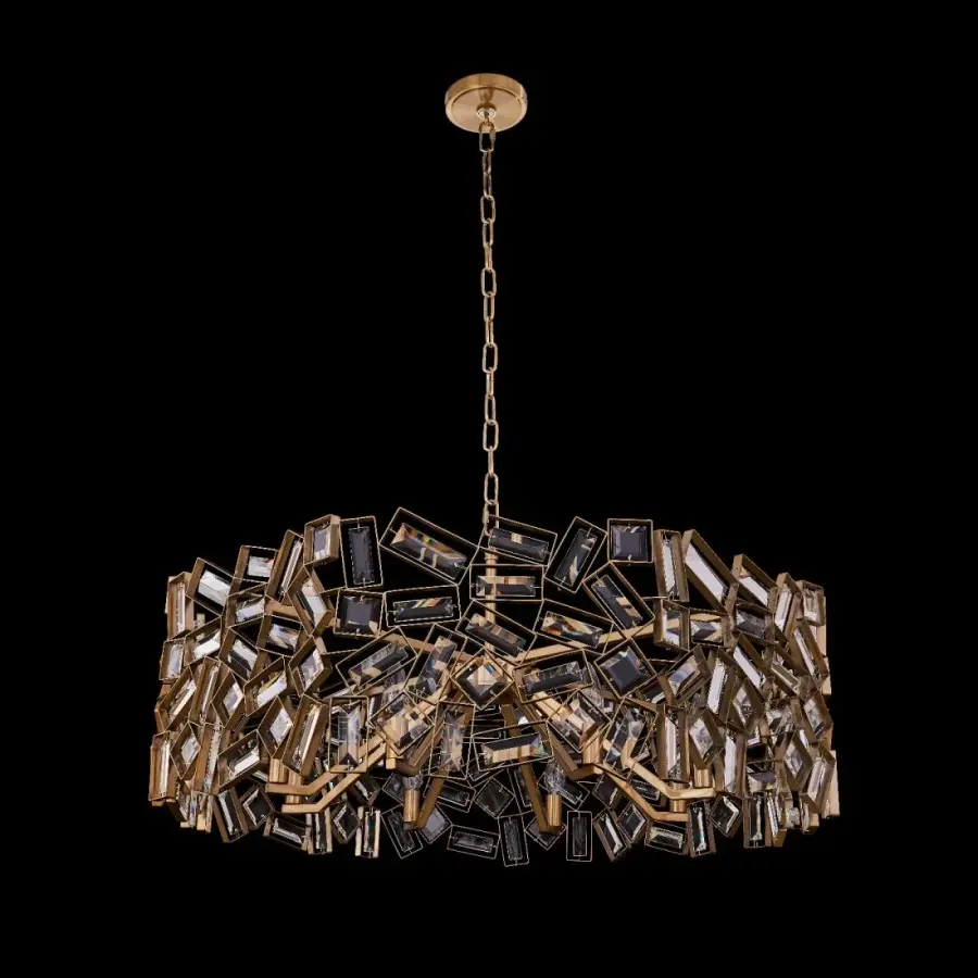 Inclanata 37" Pendant in Winter Brass