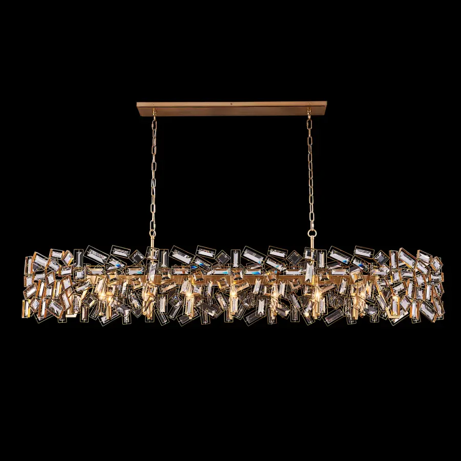Inclanata 72" Island Light in Winter Brass - Image 1