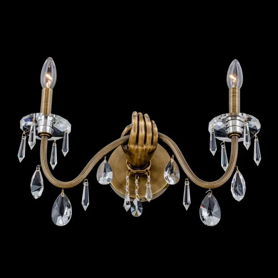 Venere 2-Light Wall Sconce in Historic Brass