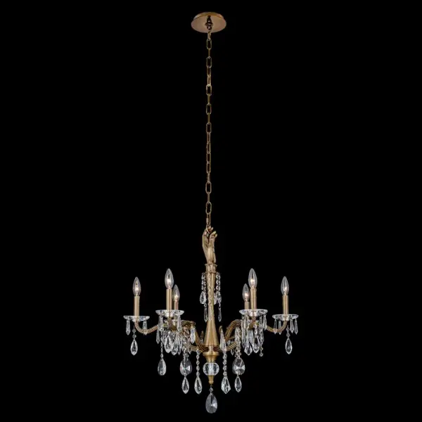 Venere 6-Light Chandelier in Two Tone Silver