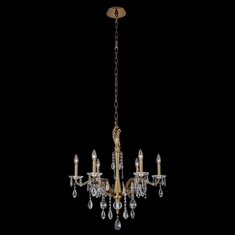 Venere 6-Light Chandelier in Two Tone Silver