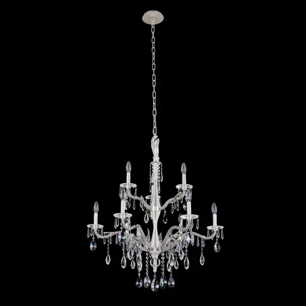 The Venere chandelier transforms lighting into art with its surrealist-inspired design. Cast solid brass construction paired with clear Firenze crystal drops creates a maximalist statement piece perfect for grand spaces.