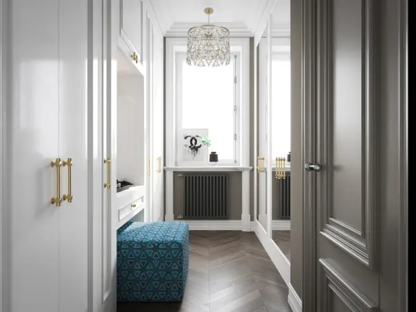 The Triangulo pendant combines authentic brass craftsmanship with Firenze crystal elements in a distinctive geometric design. Cast brass triangular frames create modern appeal while almond-shaped crystals add soft Bohemian curves and sparkling visual interest. - alternate view