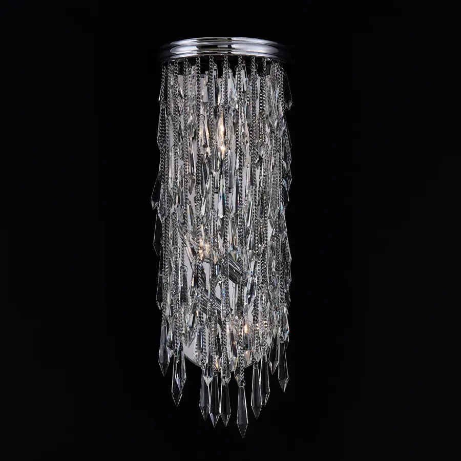 Glamorous Crystal Fringe Wall Sconce with Bohemian Flair - Image 1
