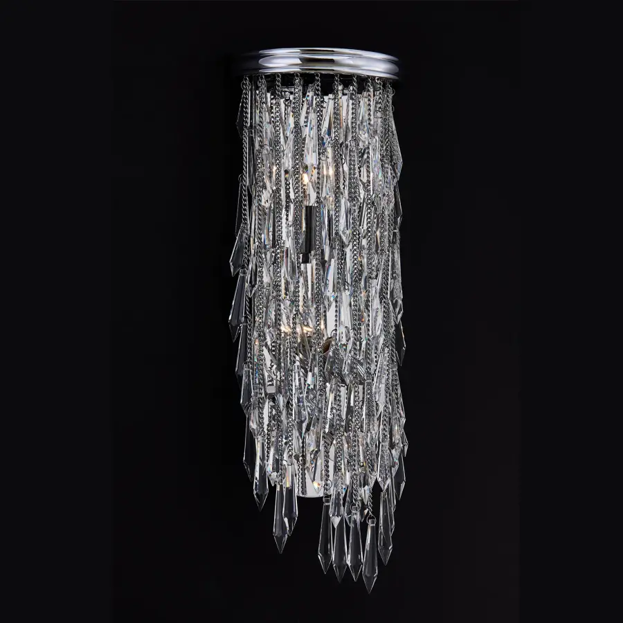 Glamorous Crystal Fringe Wall Sconce with Bohemian Flair - Image 2