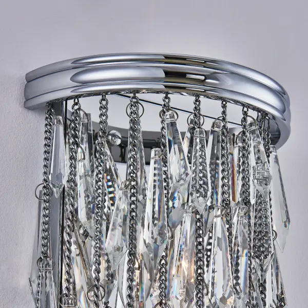 Glamorous Crystal Fringe Wall Sconce with Bohemian Flair - Image 3