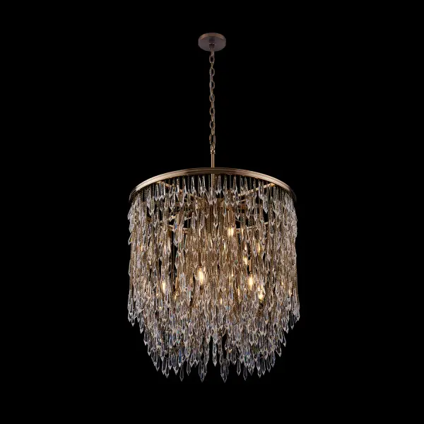 Frangia 29" Crystal Pendant in Brushed Champagne Gold - Image 1