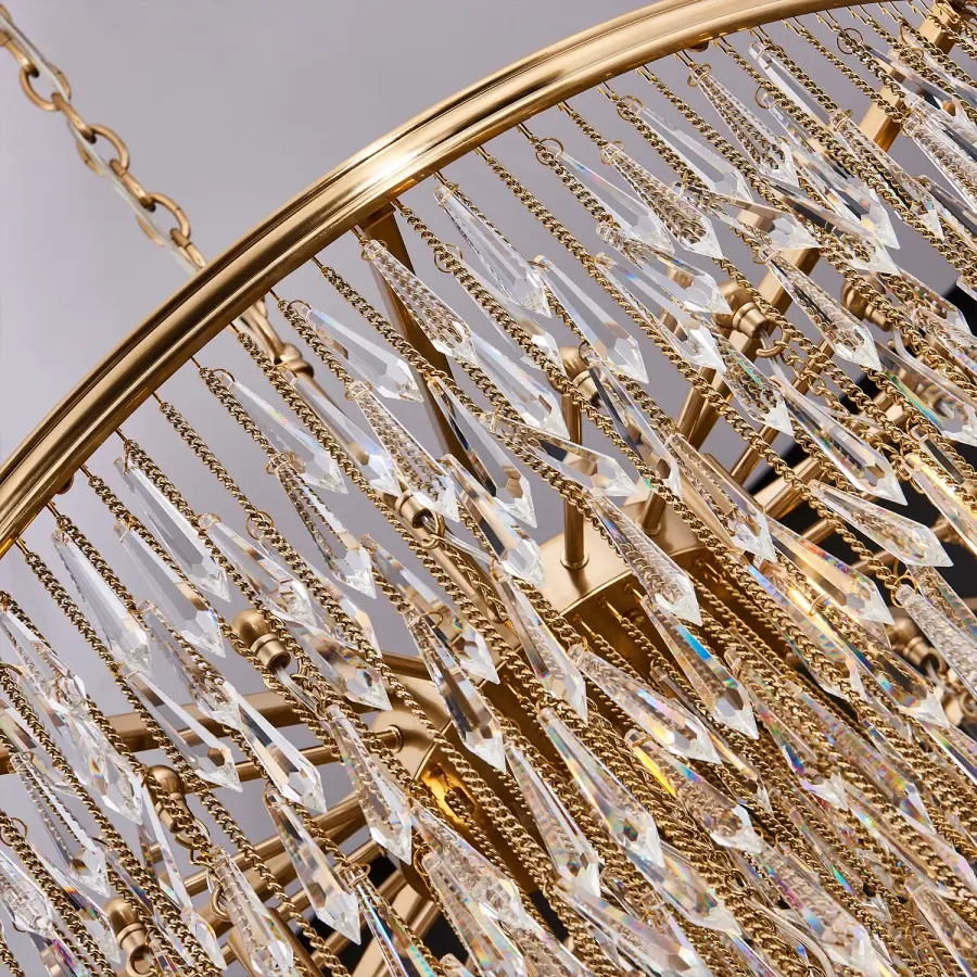 Frangia 29" Crystal Pendant in Brushed Champagne Gold - Image 4