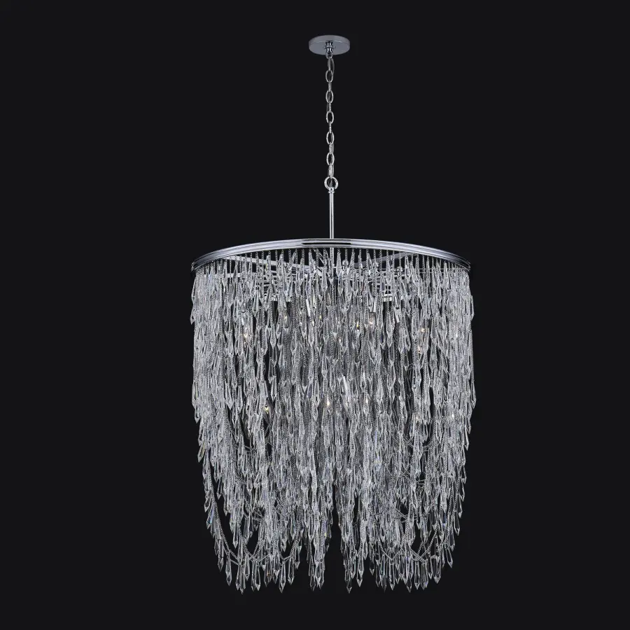Stunning Boho Glam Crystal Chandelier with Dramatic Fringe Design - Image 1