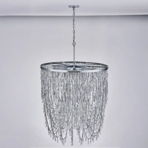 Stunning Boho Glam Crystal Chandelier with Dramatic Fringe Design - Image 2